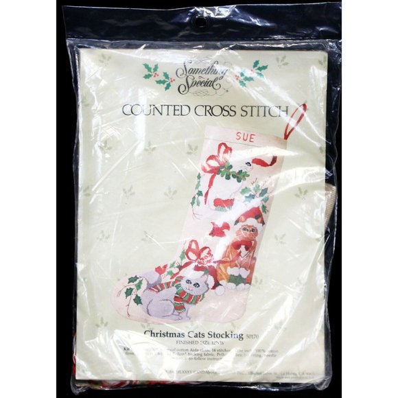 Candamar Something Special Christmas Cats Stocking Kit Needlepoint Cross Stitch - Picture 3 of 7